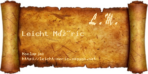 Leicht Móric névjegykártya